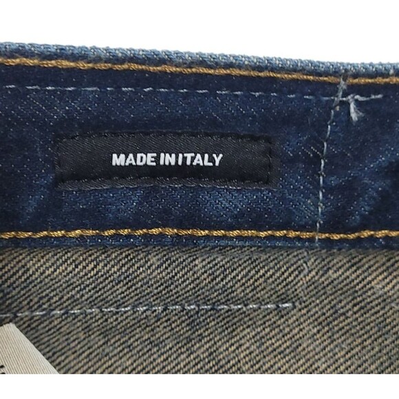 R13 The Classic straight leg Italy Jeans 28 Indigo R13W0189-197 distressed US 8 - Picture 9 of 16